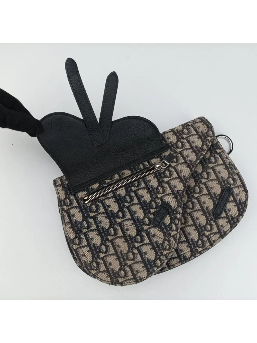 Dior Saddle Pouch Navy Black Jacquard